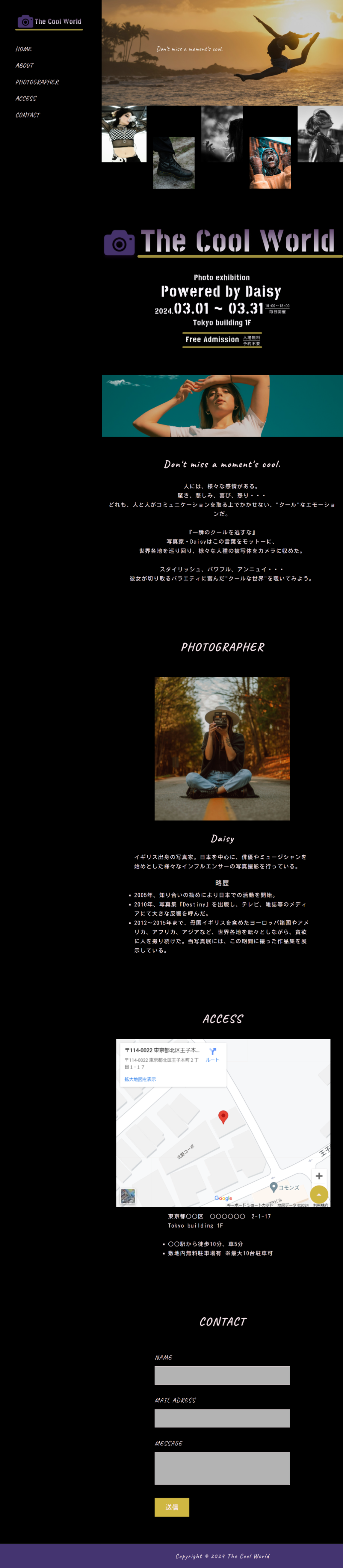 The Cool WorldのWEBサイトのトップページ